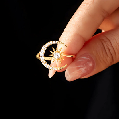Adjustable Star Moon Ring