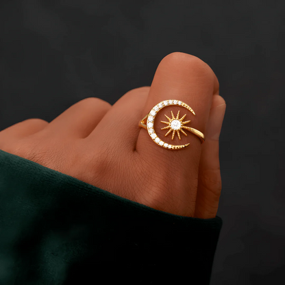 Adjustable Star Moon Ring
