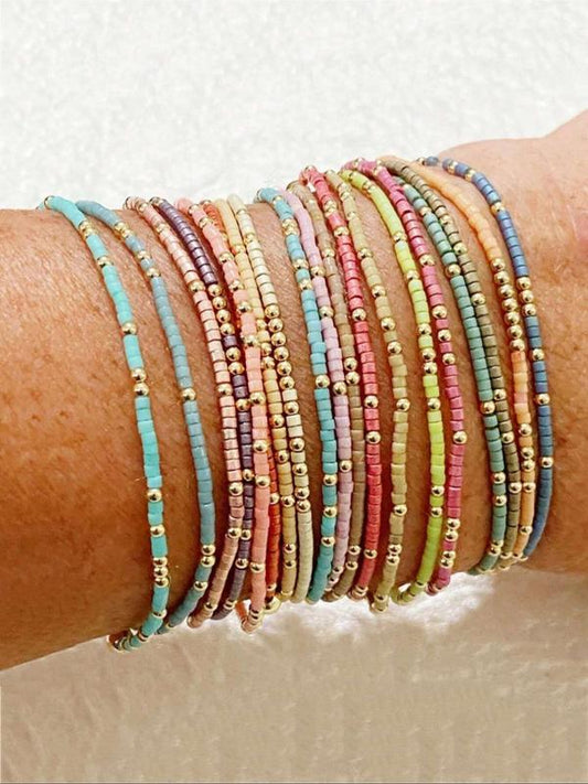 Colorful Beaded Bracelet Set (19 Bracelets)