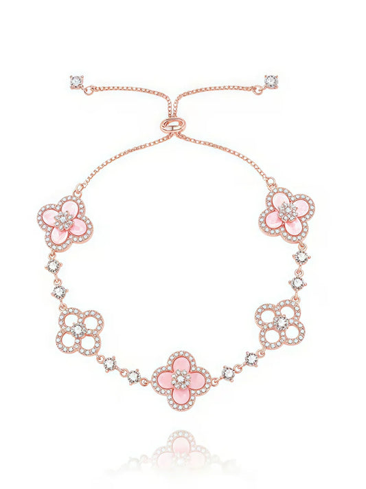 Pink Diamond Clover Bracelet